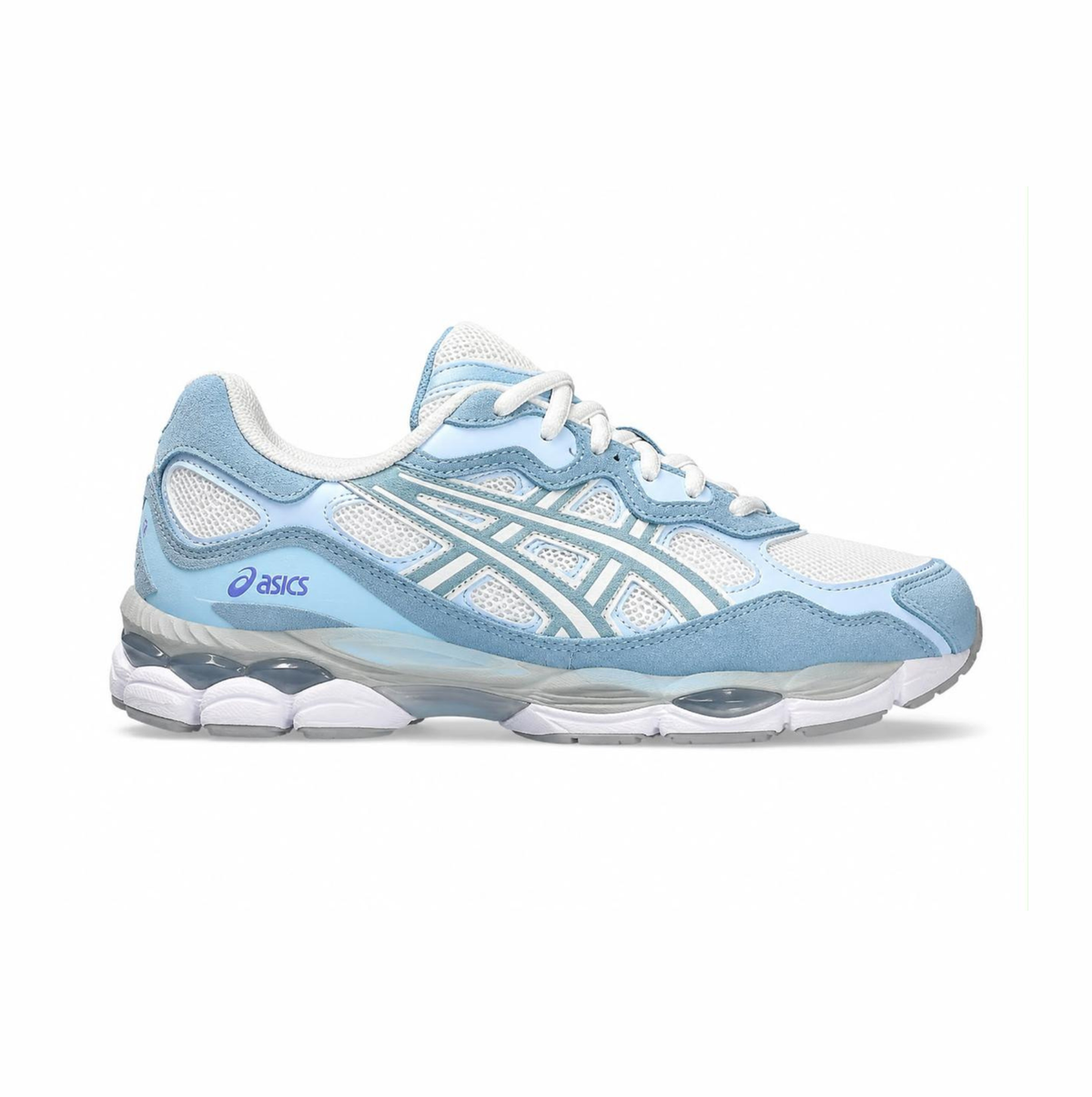"ASICS Gel NYC "light blue with breathable white mesh"